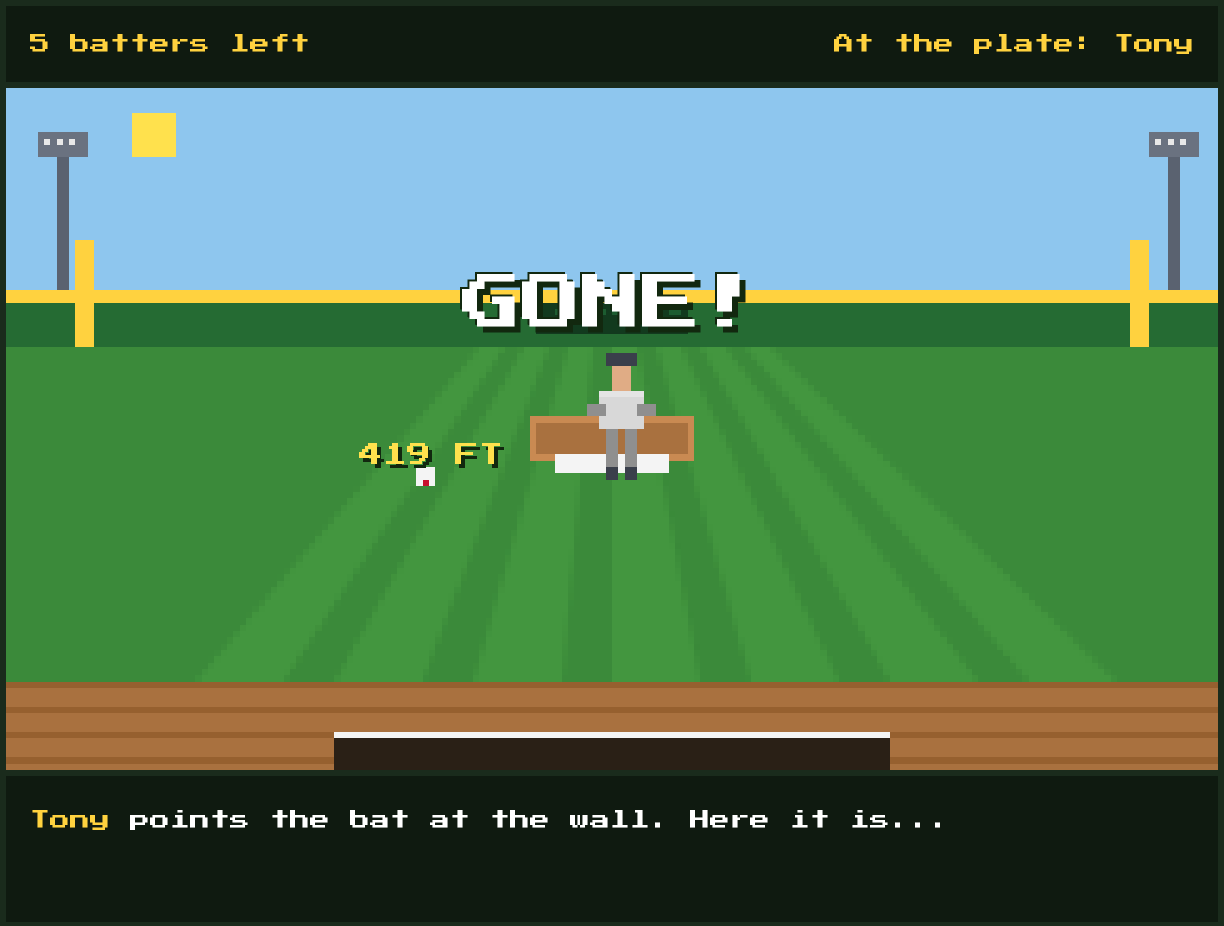 Home run flies 419 feet over the wall